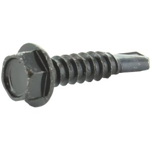 Hex Washer Head Self Drilling (Tek) Screws, Bronze, ZInc Plated, #3 Point, 8 X 3/4
