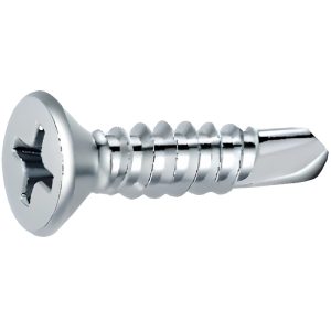 Stainless Steel, Flat Phillips Self Drilling (Tek) Screws, #3 Point, 10 X 1