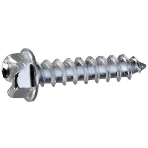 Hex Washer Head Sheet Metal Screws, ZInc Plated, 4 X 3/8