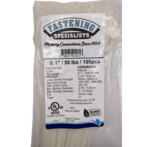 50# Nylon Cable Tie with Mounting Hole, 7"