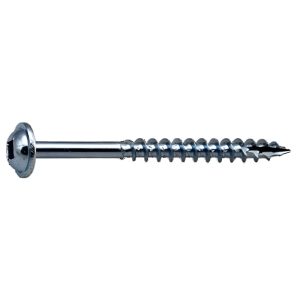 Round Washer Head Wood Screws, Type 17 Point, Zinc Plated, 8 X 1