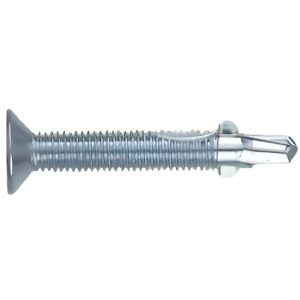 Flat Phillips Self Drilling (Tek) Screws w/ Wings, Corrosion Resistance, #3 Point, 12-24 X 1 5/8