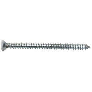 Flat Phillips Sheet Metal Screws, White, Zinc Plated, 8 X 2 1/2