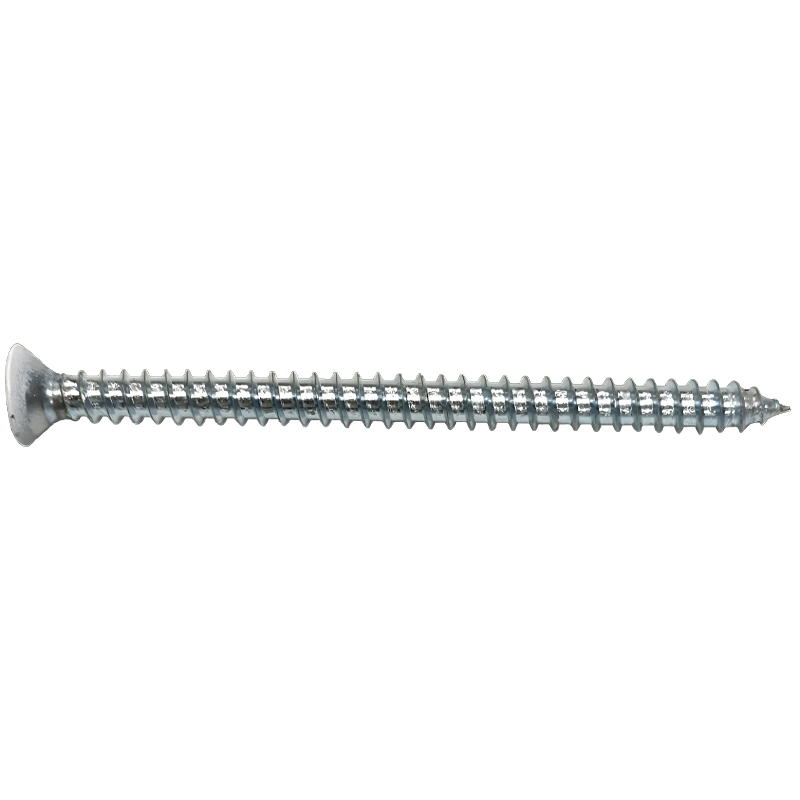 Flat Phillips Sheet Metal Screws White Zinc Plated
