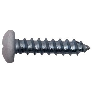 Pan Phillips Sheet Metal Screws, White, Zinc Plated, 8 X 3/4